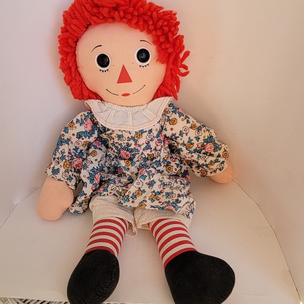 Vintage Large 17" Knickerbocker Raggedy Ann Doll w/ Original Clothes
